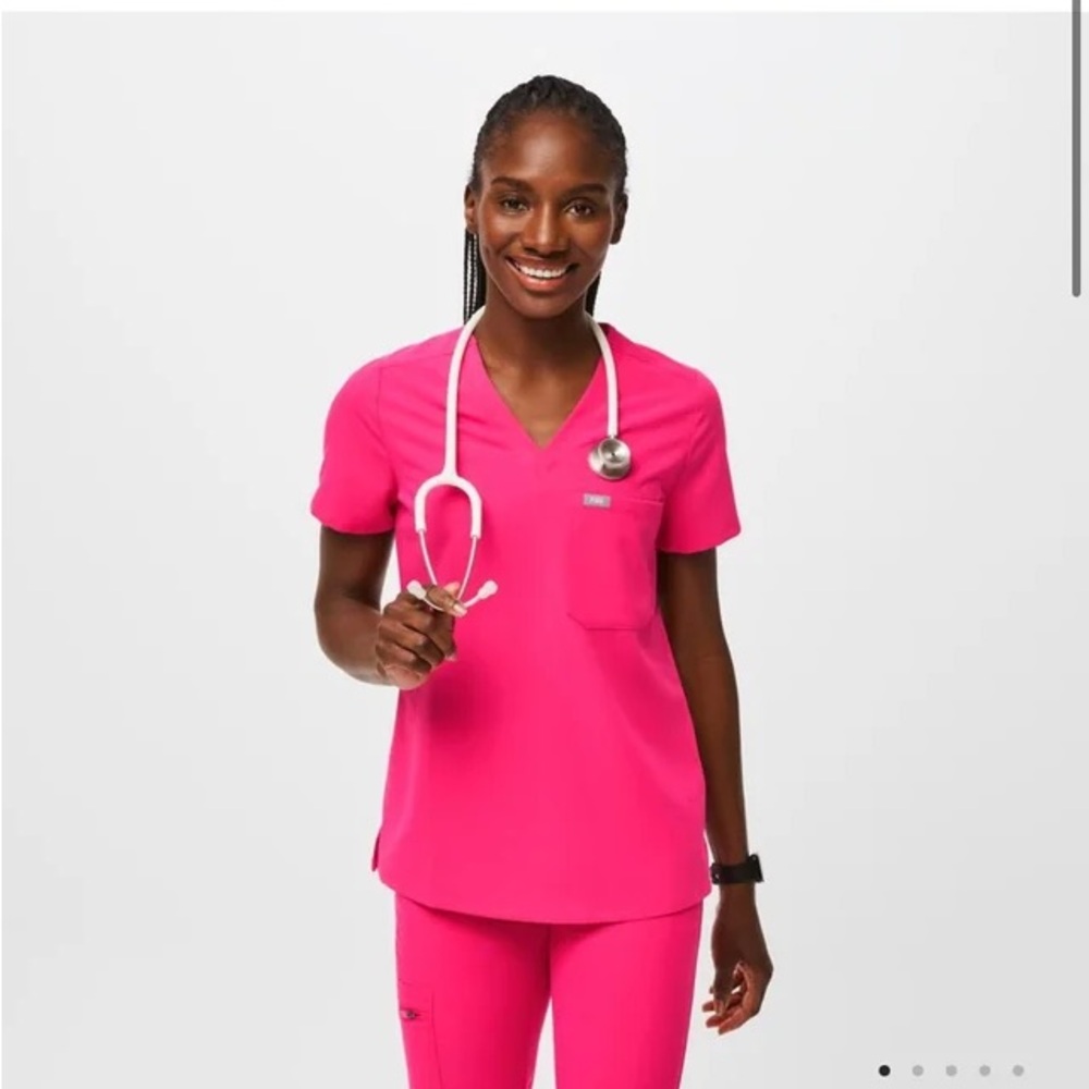 Figs Women's Hot Pink Scrub Top S/P